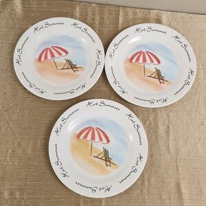Trisa Melamine Hot Summer Plate Set of 3 8"